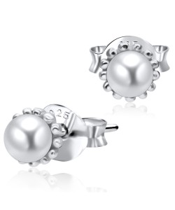 Pearl Ball Silver Stud Earring STS-3368